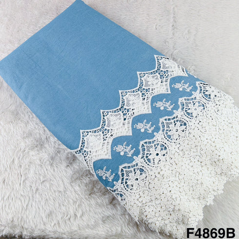 Lace Work Denim Cotton Fabric- F4869